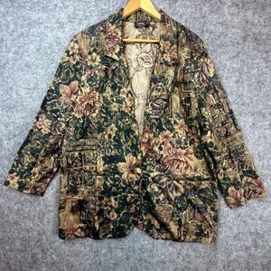 Vintage Christy‎ Girl Blazer Jacket Womens 18 Eclectic Boho Grandma Luxe Regency